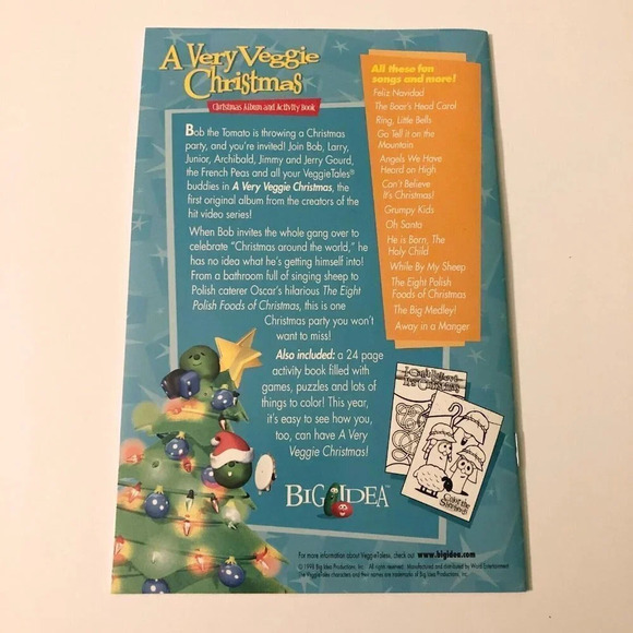 Veggie Tales A Very Veggie Christmas CD Christmas Album And Activity Book - Picture 13 of 16